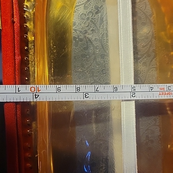 Vintage Traditional India Brass Decorative Bowl Set Red Velvet Box - Picture 11 of 11